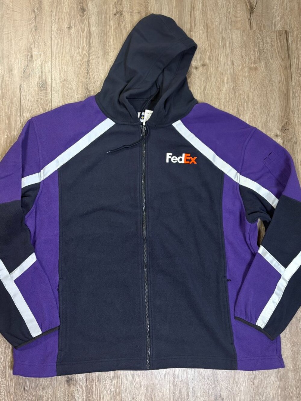FedEx Fleece Hoodie Jacket Mens Medium Full Zip VF Imagewear XXL
